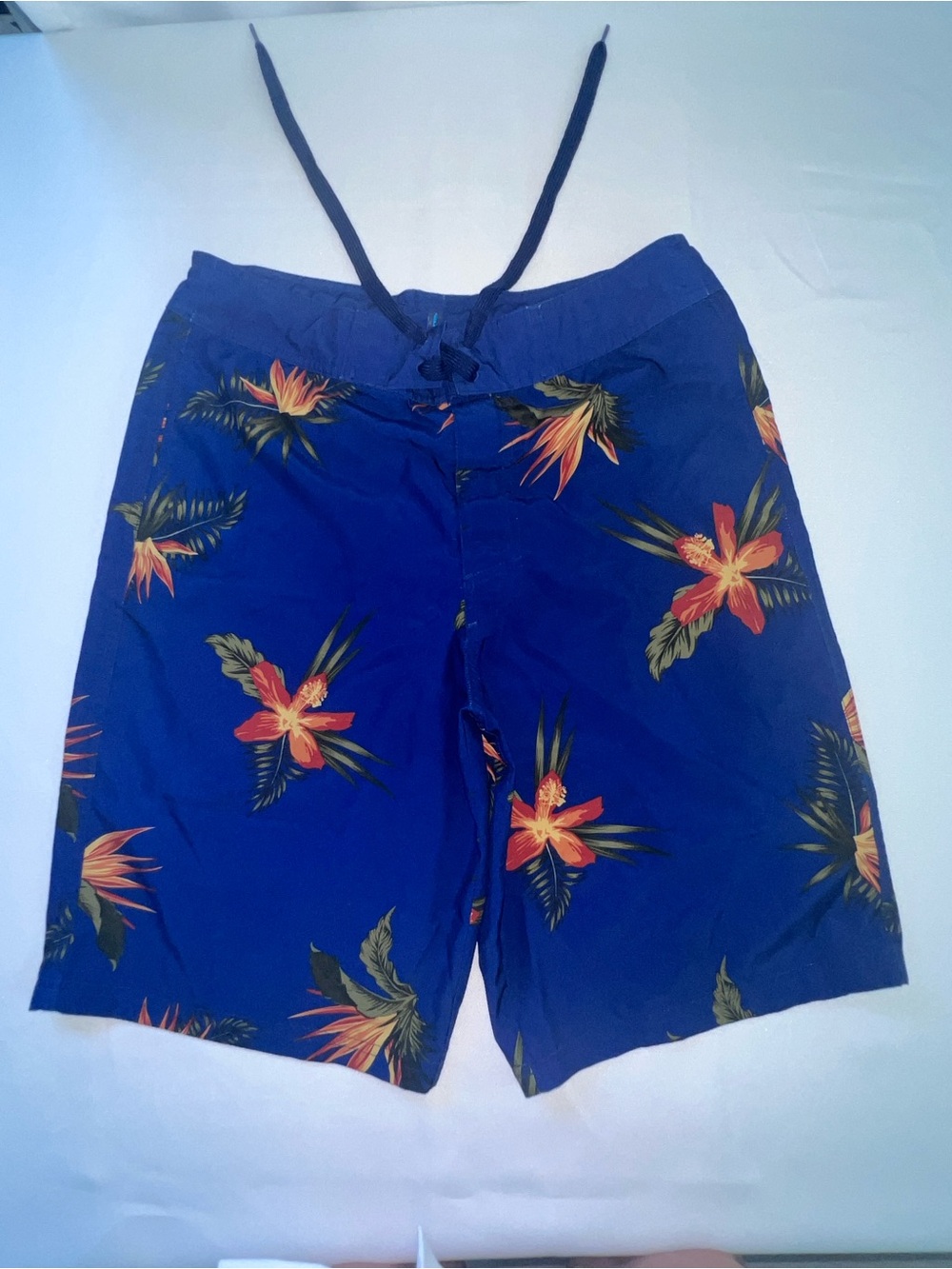 O'Rageous Men's Floral/Tropical Board Shorts, Blue, Small